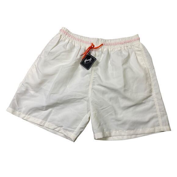 Men's White Swim Board Trunks Shorts Size L Casual Summer NEW - Picture 2 of 10